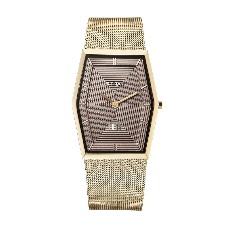 Titan Edge Whimsey Gold-tone Dial Men's Watch- 10056QM01